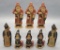 8 Vintage Wax Santa Figures - Tallest Is 7