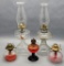 5 Vintage Oil Lamps