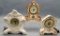 3 Vintage Ceramic Clocks - Tallest Is 10¾