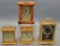 3 Wood Carriage Style Clocks;     Brass Clock - 9
