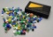 Vintage Dominos In Box;     Lot Vintage Marbles