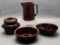 4 Pieces Mar-Crest Stoneware - Includes: Large Pitcher, Bean Pot, Divided B