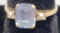 10kt Gold, Aquamarine & Pearl Ladies Ring- Size 5½, 2.0 G