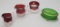 3 Pieces Old Ruby Flash Glass;     Green Glass Kansas City Mo. Souvenir