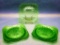 7 Jeanette Glass Co. Green Uranium Depression Glass  Plates - 9