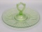 Jeanette Glass Co. Green Uranium Depression Glass Dessert/Sandwich Platter