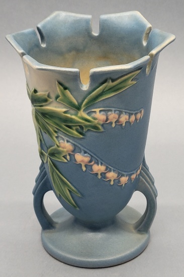 Roseville Pottery Blue Bleeding Heart Vase - 964-6