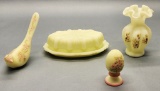 Fenton Hand Painted Satin Glass - Includes Butter Dish, 5½