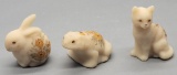 Fenton Hand Painted Satin Glass - Includes Bunny, Frog & Cat