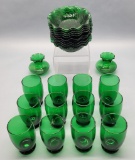 24 Pieces Forest Green Glass - Includes: 10 6¾