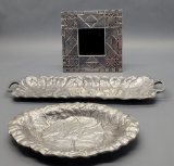 2 Aluminum Bunny Dishes - Largest Is 20