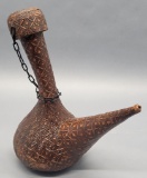 Tooled Leather Bull & Matador Decanter W/ Lid - 12
