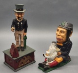 2 Early Reproduction Iron Mechanical Banks - Uncle Sam Is 11