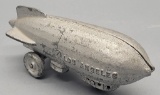 Vintage Early Reproduction Cast Iron Blimp Bank - 8