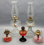 5 Vintage Oil Lamps