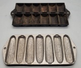 Cast Aluminum Corn Cake Pan;     Cast Iron Corn Bread Divided Pan By Favori
