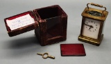 French Carriage Clock W/ Leather Case - 5½