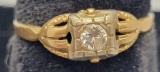 14kt Gold & Diamond Ladies Ring - Size 7, 1.4 G