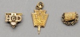 3 10kt Gold Organizational Pins - Total Weight 8.6g