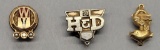 3 10kt Gold Organizational Rings - Total Weight 6.2g