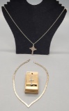 Italy .925 Necklace;     Sterling Cross In Box;     Chain W/ .925 Cross