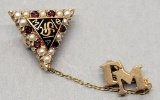 10kt Gold & Ruby Organizational Pin - 3.6g