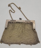 German Silver Chainmail Deco Style Handbag - 6