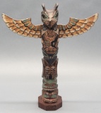 Signed Hand Carved Totem Pole - 10½