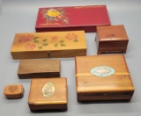 7 Vintage Wooden Boxes - Largest Is 8