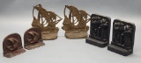 3 Pairs Vintage Bookends