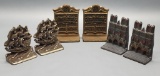 3 Pairs Vintage Bookends