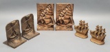 3 Pairs Vintage Bookends