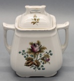 Large Meakin Ironstone Sugar Bowl W/ Lid - 6