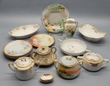 Estate Lot 18 Pieces Nippon China - Includes 4 Lidded Sugar Bowls,2 Dishes