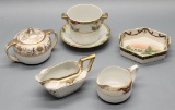 Hand Painted Nippon - Includes: Handled Bowl W/ Underplate, Small Handled D