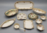 Hand Painted Nippon - Includes: Oval Dish, Ashtray, Ladle, 2 Plates, 3 Nut