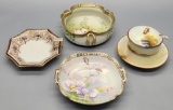 Hand Painted Nippon - Includes: Nappie, Double-Handled Dish, Triple-Handled