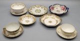 Hand Painted Nippon - Includes: 2 Dishes, 2 Cups & Saucers, Sauce Bowl W/ U