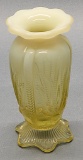 Cactus Patterned Glass Vaseline Vase - 4¾