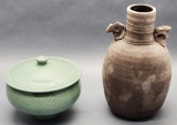 Hand Thrown Pottery Bowl W/ Lid - 6