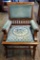 Aesthetic Movement Armchair - Beautiful Carvings W/ Cut Velvet Fabric, Some