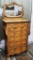 Circa 1890s Oak Chest W/ 6 Drawers & Attached Beveled Mirror - Bought At Ma