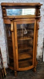 Early 1900s Triple Curved Glass China Cabinet - Neo-Empire Style, Quartersa