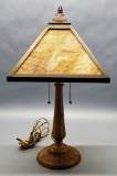 Early 1900s Slag Glass Table Lamp - 22