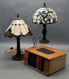 2 Reproduction Stained Glass Lamps - Tallest Is 18