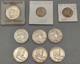 Kennedy Silver Half Dollar (1964);     6 Franklin Half Dollars (1953,1954,