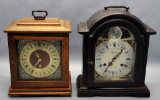 2 Wooden Carriage Style Clocks