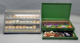 Lily Sewing Threads Metal Store Display;     Wooden Embroidery Box W/ Threa