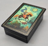 Vintage Russian Hand Painted Hinged Box - 5¾