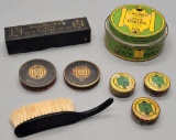 Vintage Tin Litho Max Factor Boxes & Brushes - 1 W/ Box